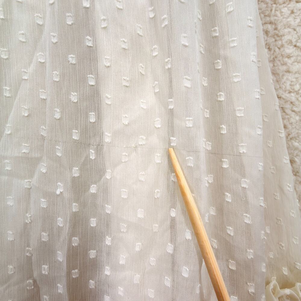Patrons of Peace Boho Tiered Maxi Dress M Ivory Ruffles Buttons Sheer Prairie - Picture 8 of 10